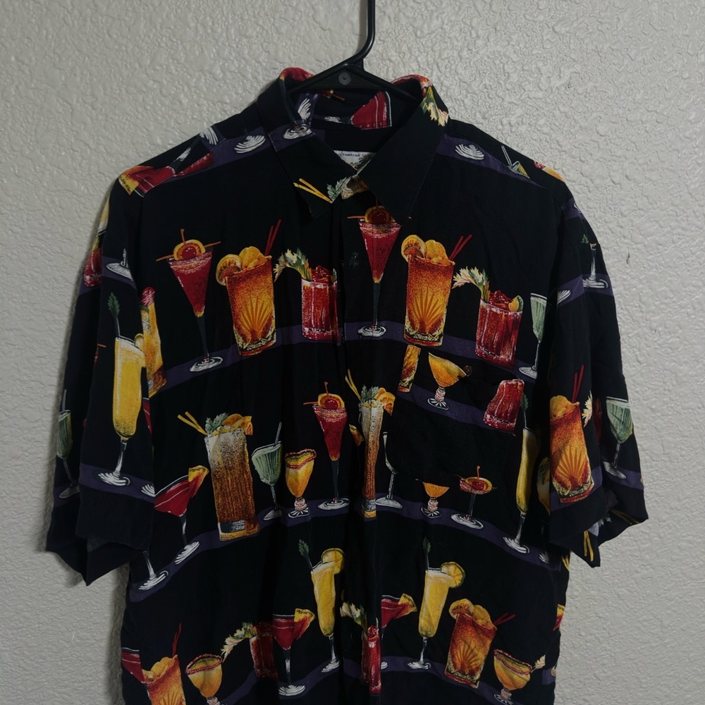 Cocktail Print Black Shirt